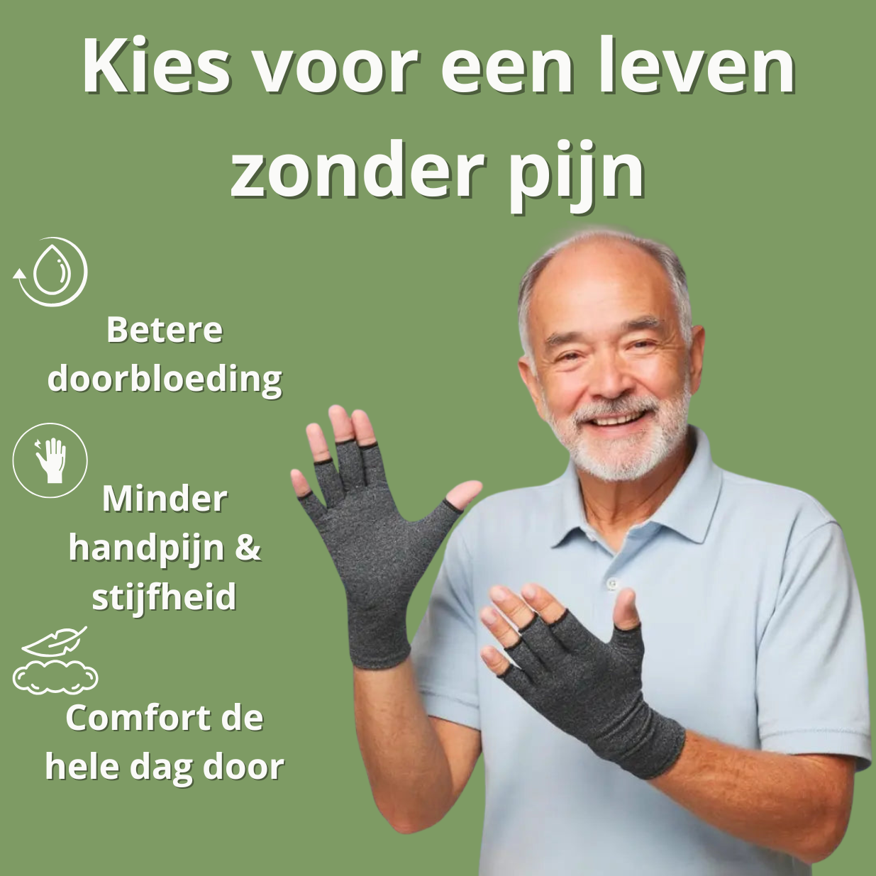HandEase™ – Comfort Compressie Handschoenen voor Artritis, Artrose & Vermoeide Handen