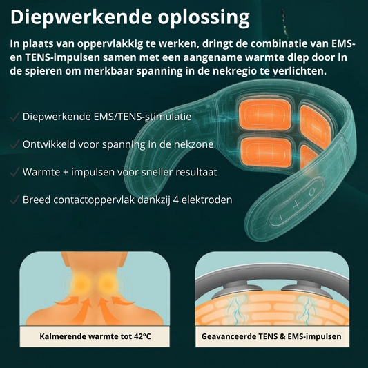 NeckRelief Pro™ – Elektrische Nekmassage met Warmte & EMS-TENS Ontspanning