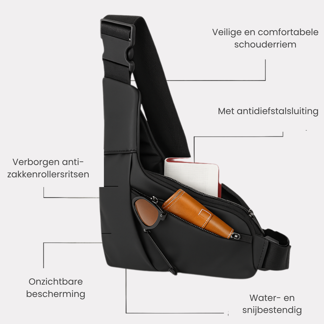 Ami SecureTravel™ – Anti-Diefstal Schoudertas