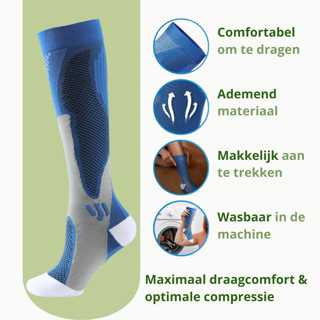 VenoRelief™ – Medische Compressiekousen voor Spataderen, Oedeem & Zware Benen (20–30 mmHg)