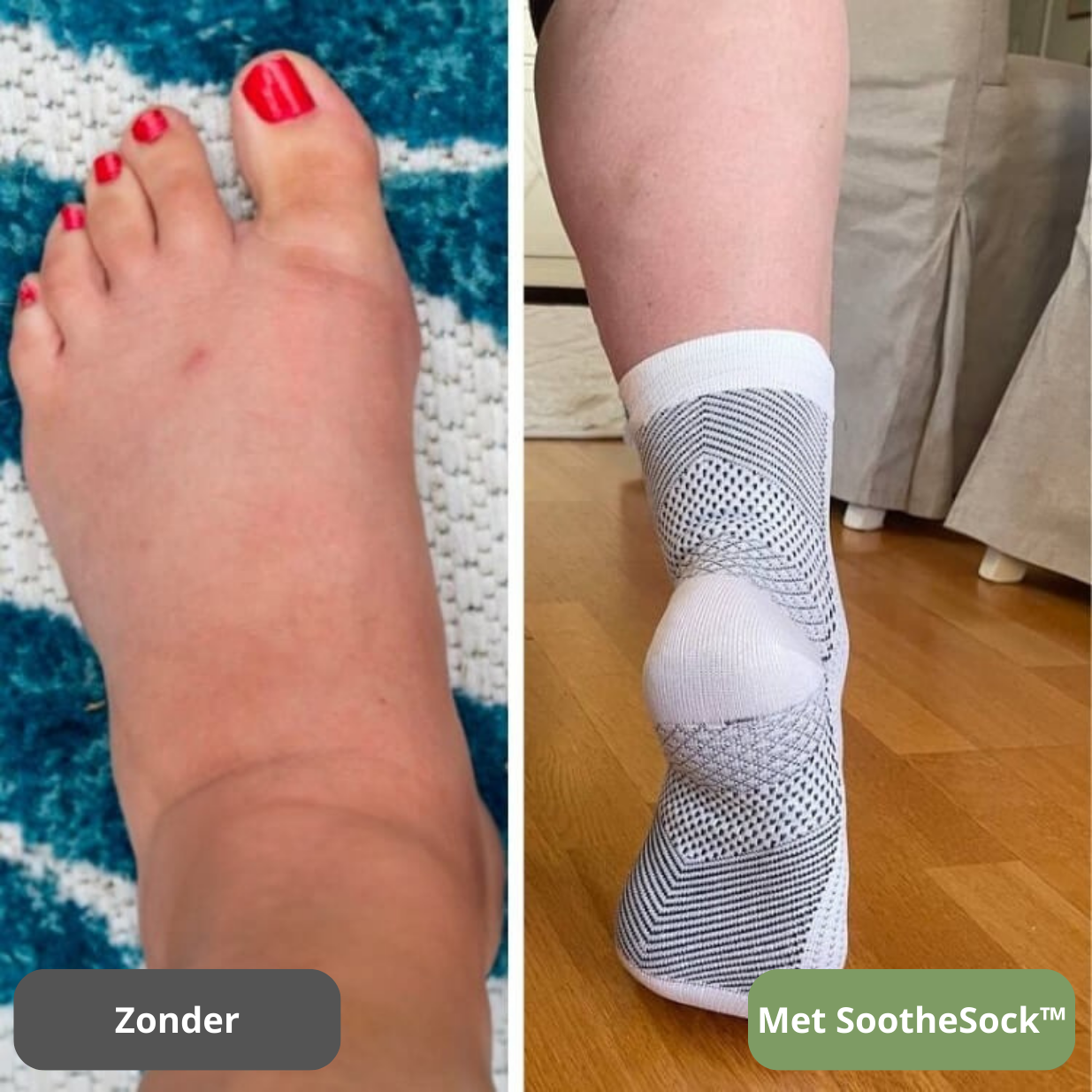 SootheSock™ – Comfort Compressie Sok voor Ondersteuning & Verlichting bij Voetpijn