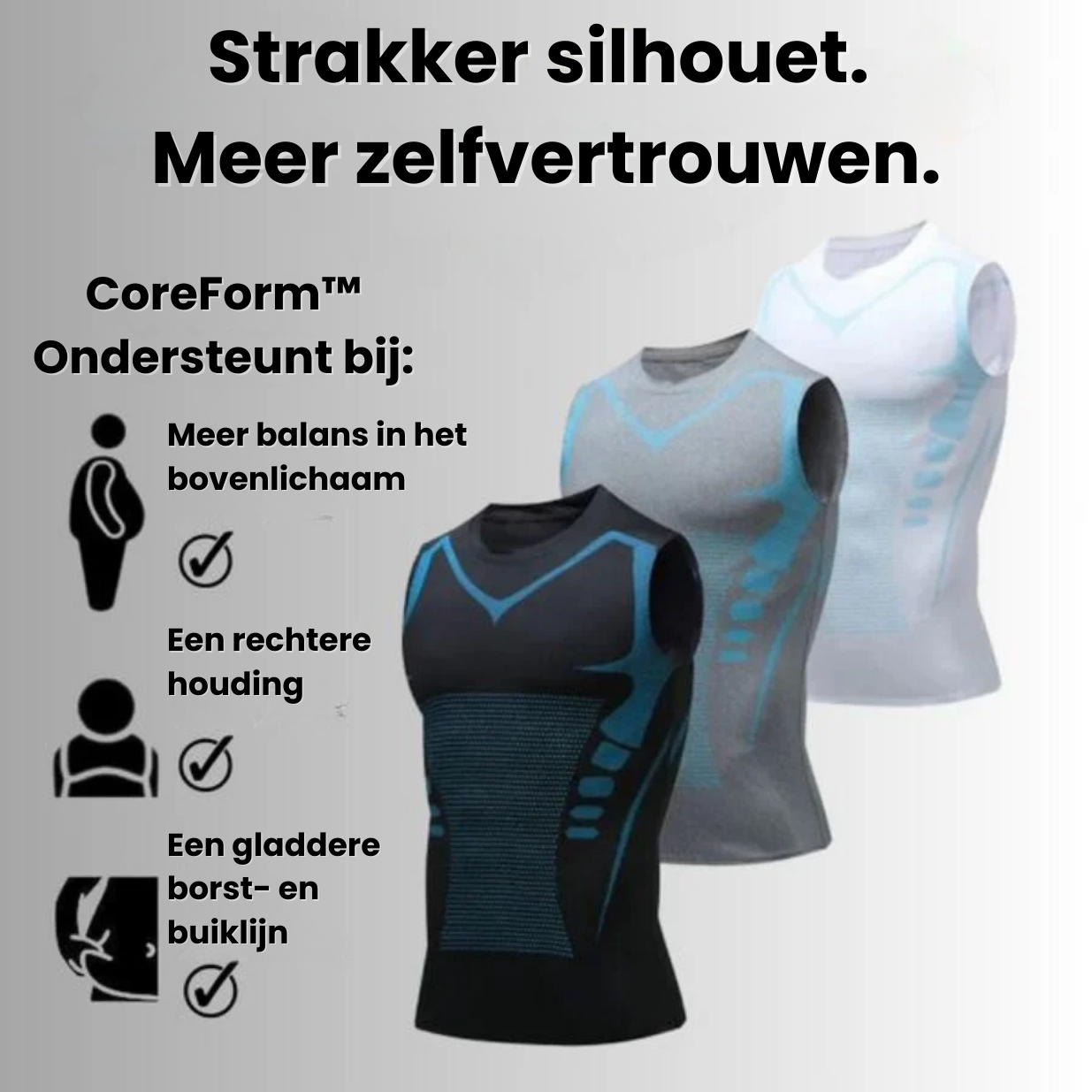 CoreForm™ – Corrigerend Compressie Shirt voor Mannen
