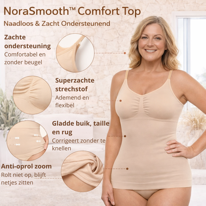 NoraSmooth™ – Naadloze, Vormende Top met Zachte Buik- & Tailleondersteuning