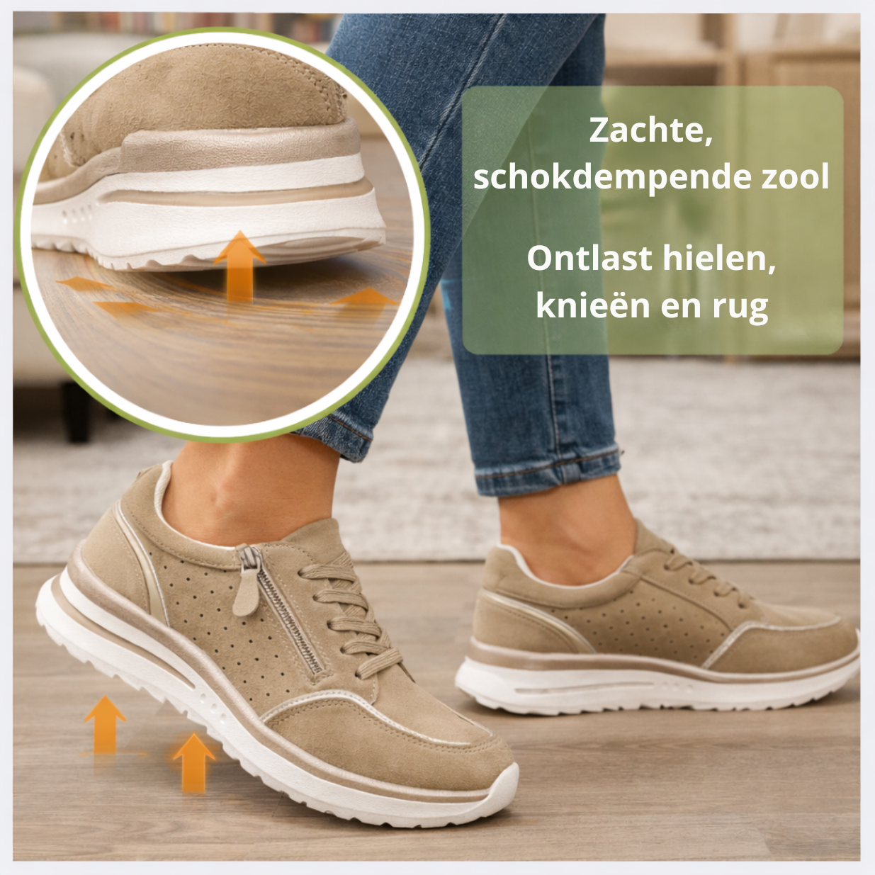 VitaWalk™ – Orthopedische Comfort Sneaker met Rits voor Pijnvrij Lopen