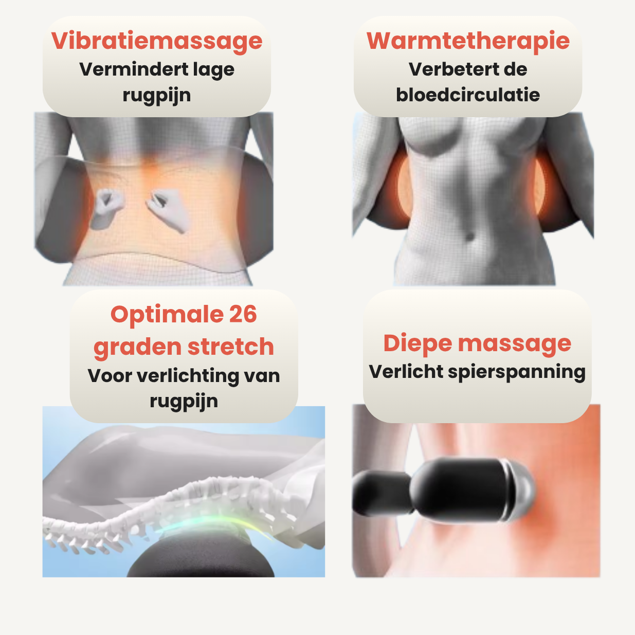 ReliefWave™ 3-in-1 Rugmassage apparaat – Ervaar diepe ontspanning, pijnverlichting en herstel – allemaal vanuit huis.