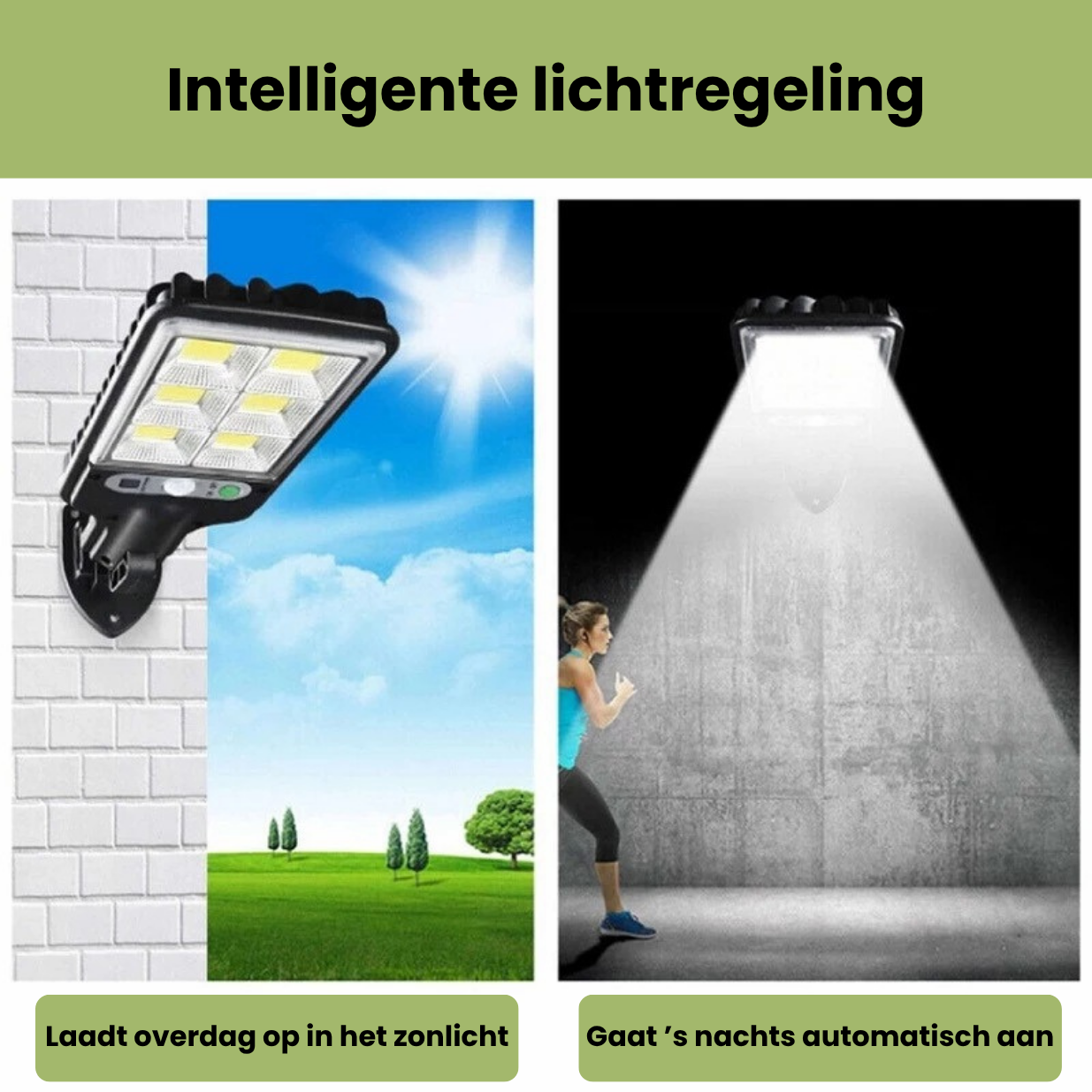 LumaSolar™ – Slimme Solar Buitenlamp voor Veiligheid & Sfeer