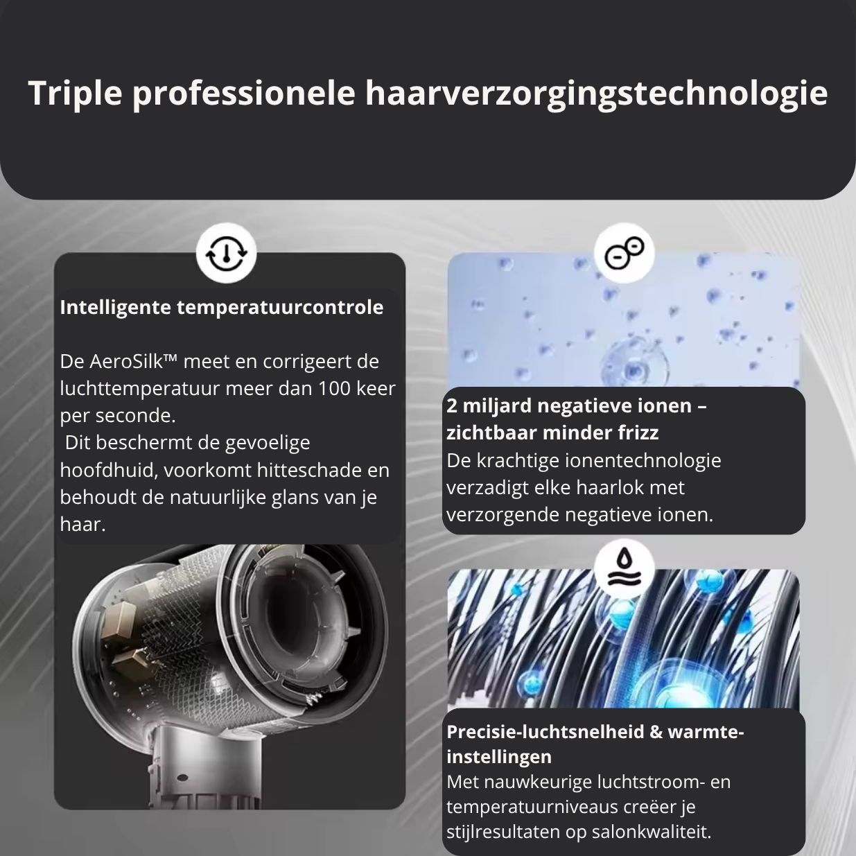 AeroSilk™ – Professionele Ionische Föhn met Sneldrogende Precisietechniek